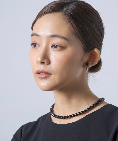 form forma イヤリング 「喪服・礼服」オニキス イヤリング8mm玉