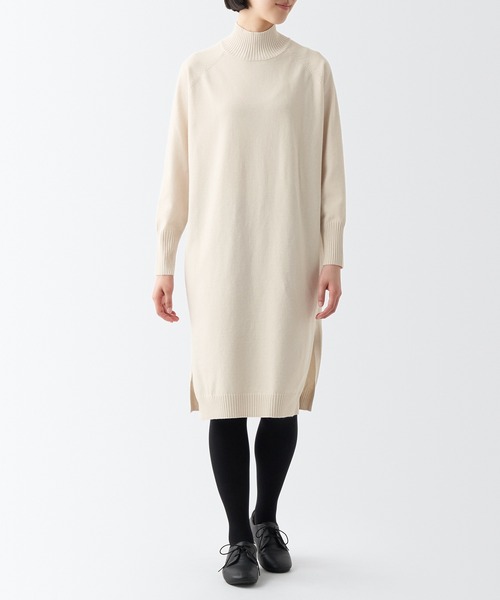 無印良品（MUJI） ニットワンピース S オフホワイト レディース