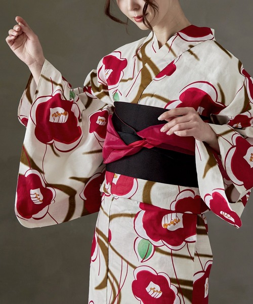 浴衣セット レディース 大人浴衣ブランド 綿仕立て上がり 浴衣＋帯つき2点 asaka 浴衣 浴衣セット レディース 大人浴衣ブランド 綿仕立て上がり