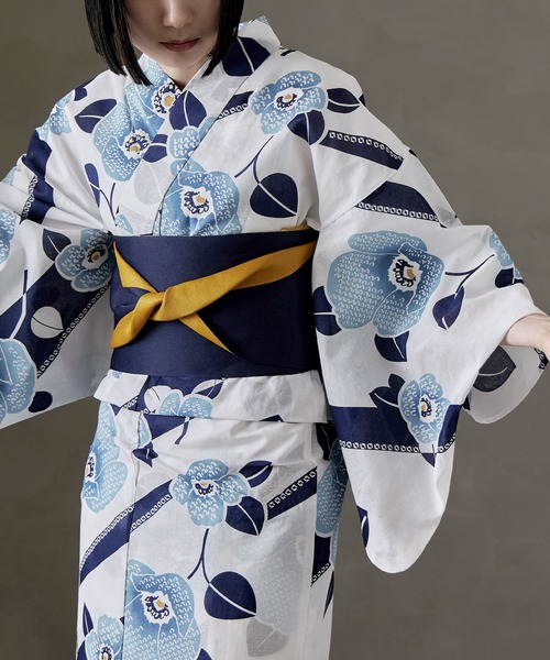 今だけ特別価格！ 朝顔柄　大人浴衣セット asaka 浴衣 浴衣セット レディース 大人浴衣ブランド 綿仕立て