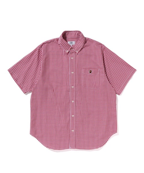 A BATHING APE シャツ ONE POINT GINGHAM CHECK BD SHIRT メンズ