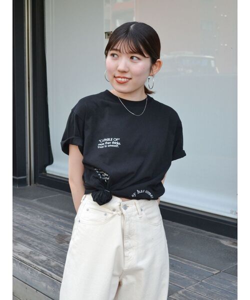Ungrid tシャツ ミックスロゴエンブロイダリーTee レディース