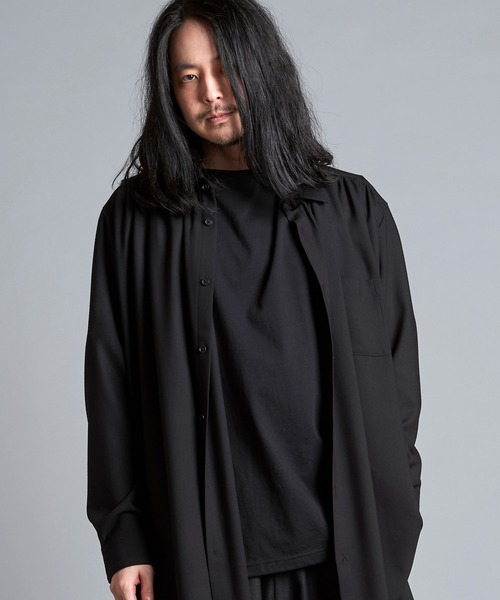 NO ID.（ノーアイディー） シャツ ギャザーロングSH メンズ : ZOZOTOWN