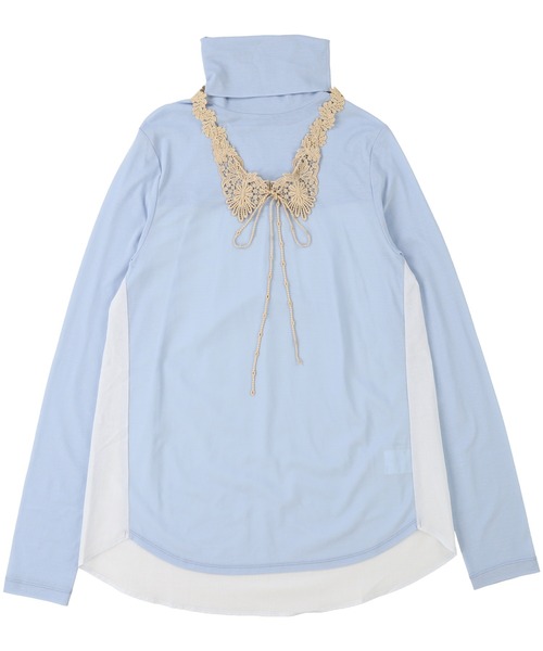 tシャツ 美しい綿の服「付け襟カットソー」 レディース haupia tシャツ 美しい綿の服「付け襟カットソー」 レディース