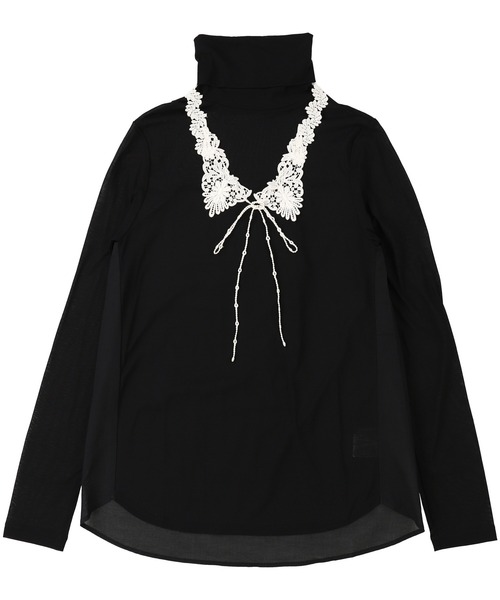 haupia tシャツ 美しい綿の服「付け襟カットソー」 レディース