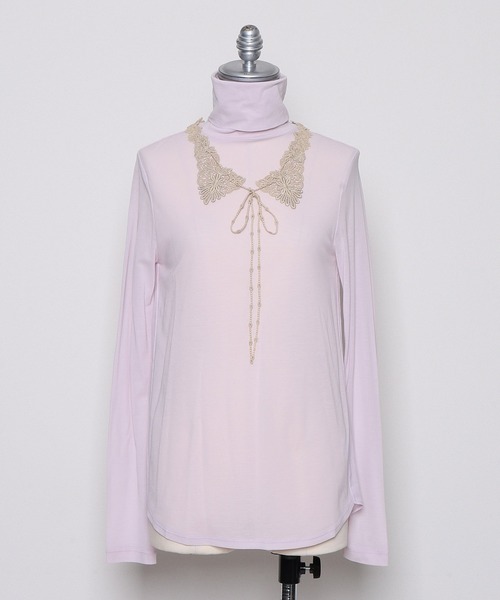 tシャツ 美しい綿の服「付け襟カットソー」 レディース haupia tシャツ 美しい綿の服「付け襟カットソー」 レディース