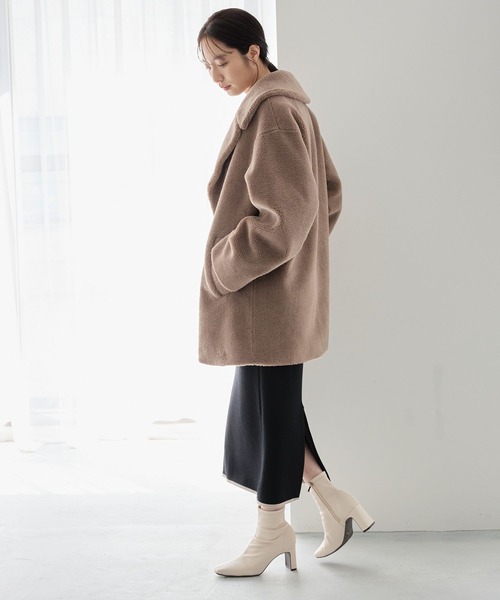 Andemiu（アンデミュウ） ピーコート pコート ボアハーフコート126675