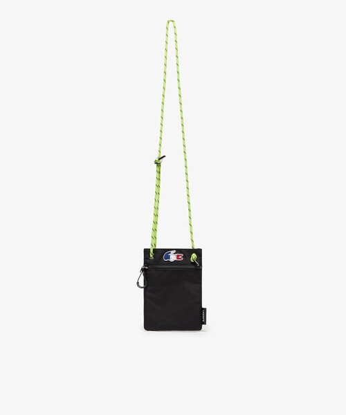 Lacoste ブラック サコッシュ　ショルダーバック LACOSTE クラッチバッグ パーティーバッグ コーデュラ縦型