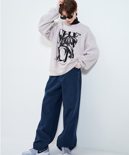 トレーナー スウェット 「UNISEX」SLOW ACID／ピーチスキンラスティープルオーバー（裏起毛） レディース メンズ SLOWACID トレーナー スウェット 「UNISEX」SLOW ACID／ピーチ