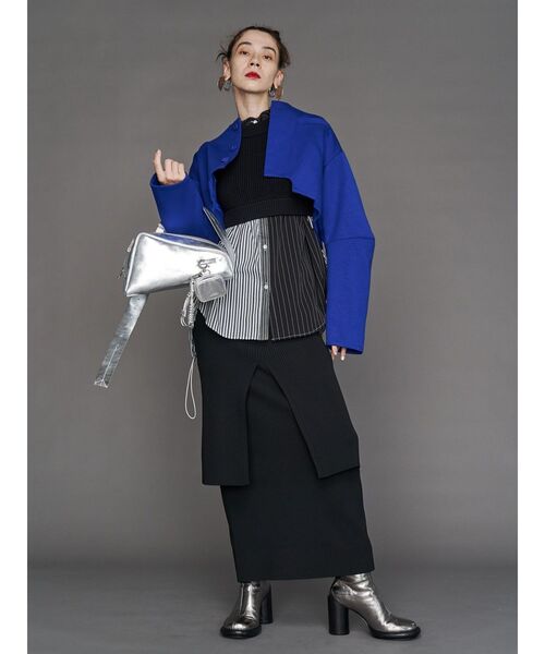 UN3D. ジャケット ノーカラージャケット IRREGULAR HEM SHORT JK / イ 