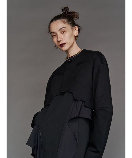 UN3D. ジャケット ノーカラージャケット IRREGULAR HEM SHORT JK / イ 