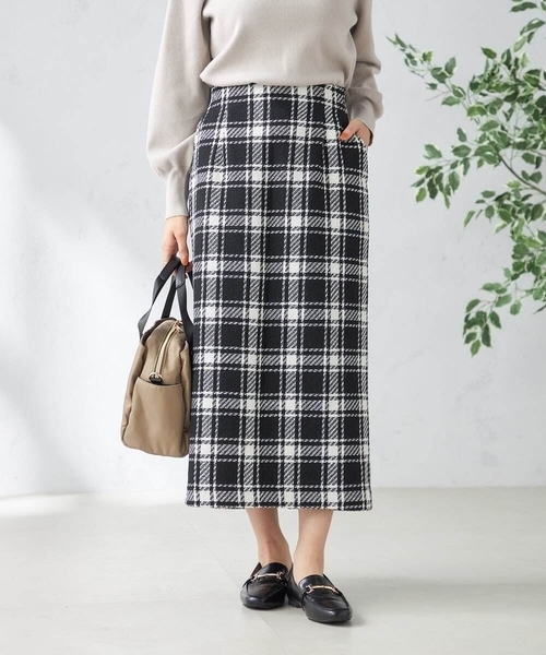 a.v.v（アー・ヴェ・ヴェ） スカート 「洗える」ブロックチェック