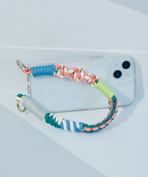 スマホショルダー 「macaroni edge/マカロニエッジ」数量限定カラー追加 ソロモン編み ショートストラップ マルチカラー3 | macaroni edge | 28