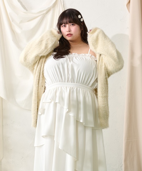 ルオシー☆4L☆アシメデザインキャミワンピース☆ Louiosy 大きいサイズ】アシンメトリーデザインキャミワンピース