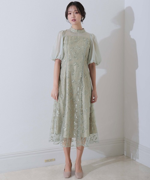 PourVous（プールヴー） ドレス 「低身長用サイズあり」七分袖＆ロング