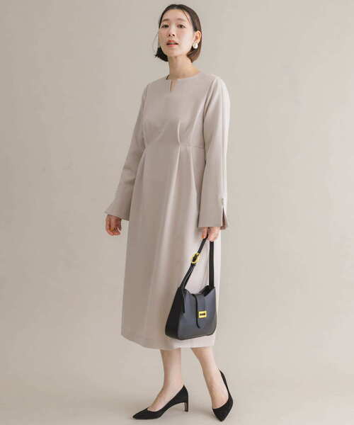 【極美品】F by ROSSO　袖パールサイドタックワンピース F by ROSSO ワンピース ROSSO 袖パールサイドタックワンピース