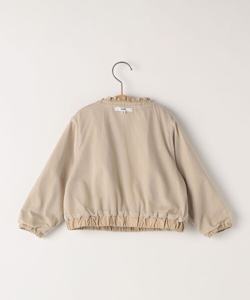 ブルゾン アウター SHIPS KIDS:80〜90cm /「UVカット/洗濯機可能」フリル パーカ キッズ 子供服 女の子の画像