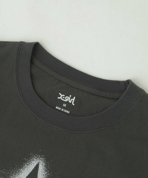 X-girl tシャツ SPRAY STAR S/S BABY TEE レディース : ZOZOTOWN