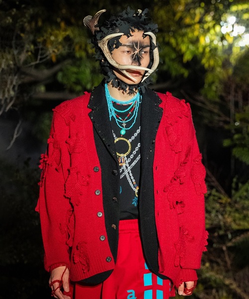 カーディガン MONSTER CROCHET KNIT CARDIGAN メンズ レディースの画像
