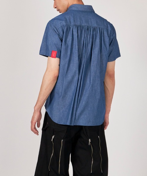 FUMITO GANRYU シャツ Pattern patchwork chambray shirt メンズ