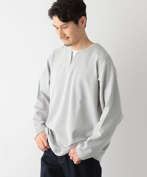 GLOBAL WORK（グローバルワーク） tシャツ キーネックレイヤード/長袖