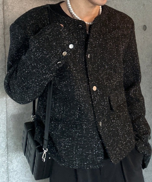 Otte ジャケット テーラードジャケット ノーブルブラックツイード