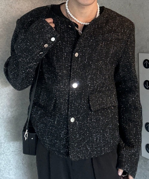 Otte ジャケット テーラードジャケット ノーブルブラックツイード