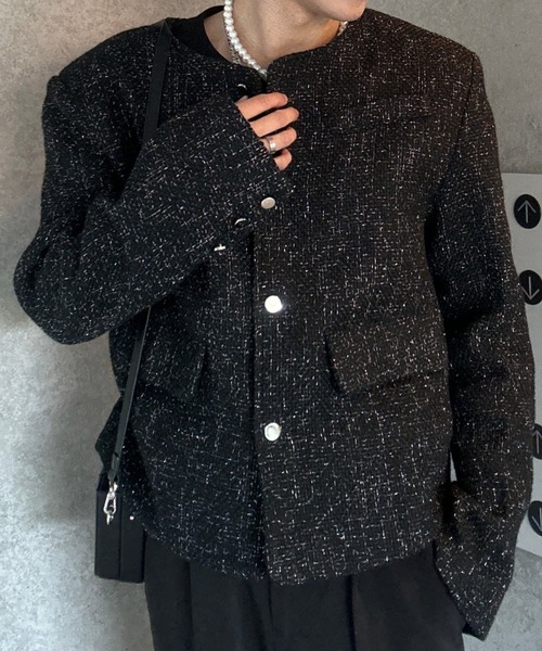 Otte ジャケット テーラードジャケット ノーブルブラックツイード