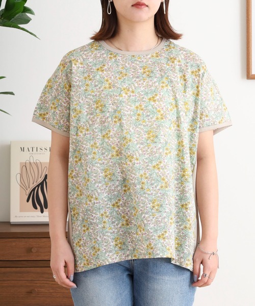 tシャツ BRODIAEA リバティプリント半袖Tシャツ ボタニカル柄