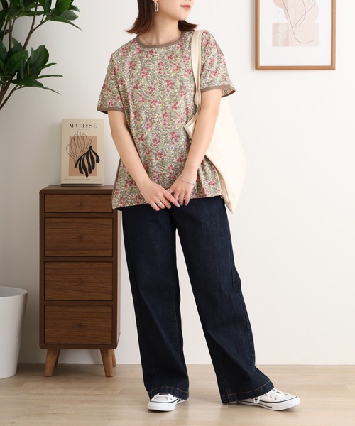 tシャツ BRODIAEA リバティプリント半袖Tシャツ ボタニカル柄