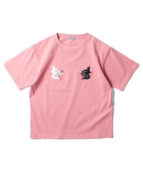 tシャツ HOUSTON 刺繍半袖Ｔシャツ(CAT) レディース メンズ HOUSTON tシャツ 刺繍半袖Tシャツ(CAT) レディース メンズ