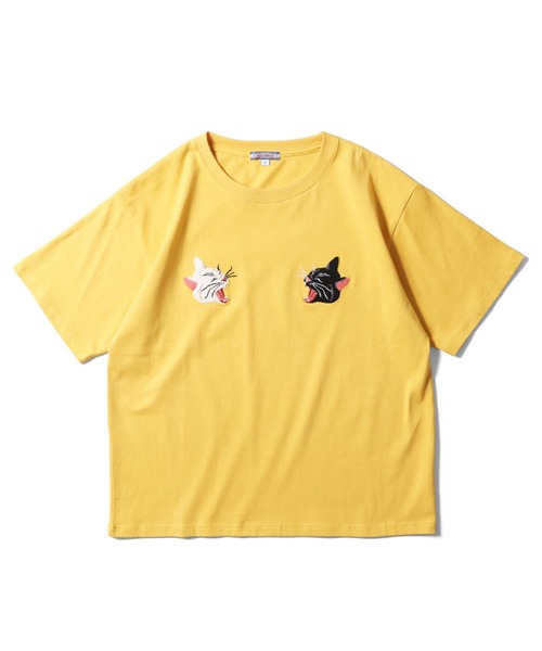 tシャツ HOUSTON 刺繍半袖Ｔシャツ(CAT) レディース メンズ HOUSTON tシャツ 刺繍半袖Tシャツ(CAT) レディース メンズ
