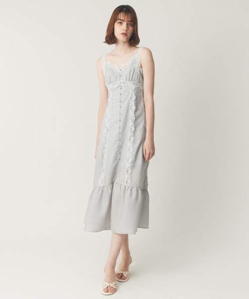 【DEICY完売商品】ストライプレースワンピース DEICY ワンピース ストライプレースキャミワンピース : ZOZOTOWN