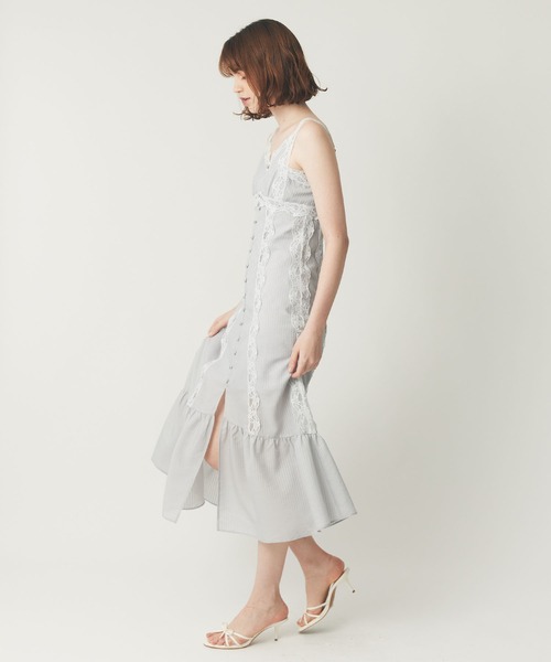 【DEICY完売商品】ストライプレースワンピース DEICY ワンピース ストライプレースキャミワンピース : ZOZOTOWN