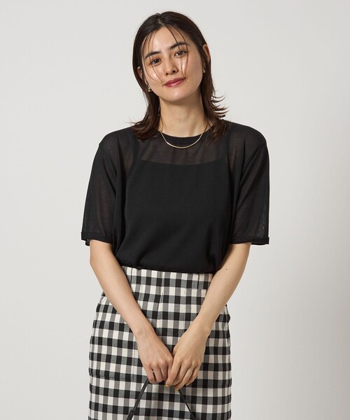 ニット セーター Circ クロップド ニット TEE -接触冷感- レディース