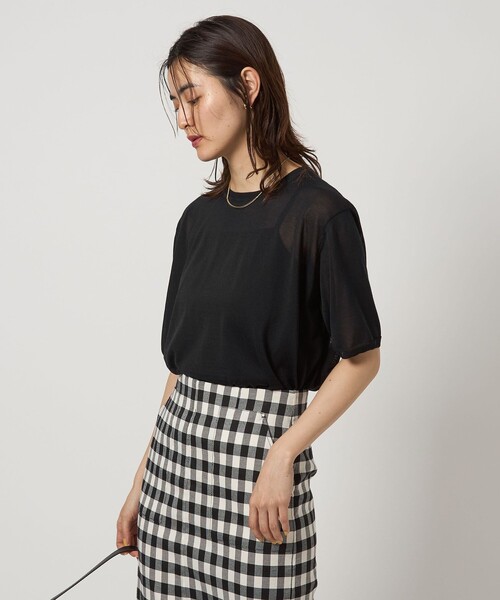 ニット セーター Circ クロップド ニット TEE -接触冷感- レディース