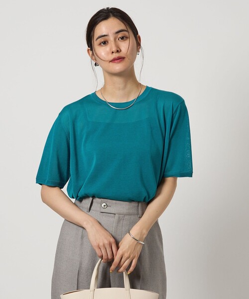 ニット セーター Circ クロップド ニット TEE -接触冷感- レディース