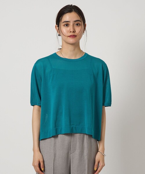 ニット セーター Circ クロップド ニット TEE -接触冷感- レディース