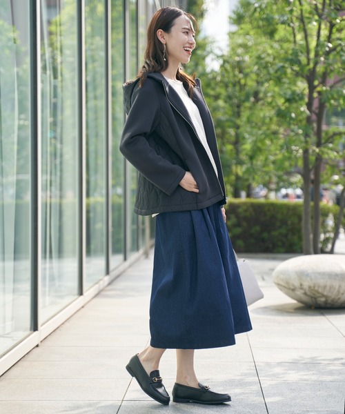 「IKKA LOUNGE」 中綿ブルゾン L チャコールグレー レディース_画像6