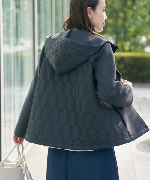 「IKKA LOUNGE」 中綿ブルゾン L チャコールグレー レディース_画像8