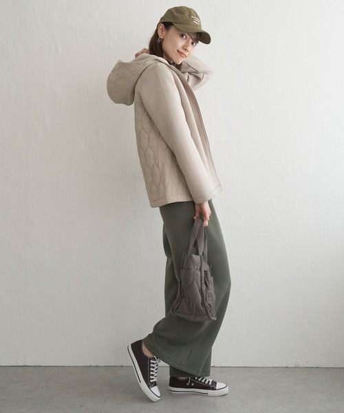 「IKKA LOUNGE」 中綿ブルゾン L チャコールグレー レディース_画像9