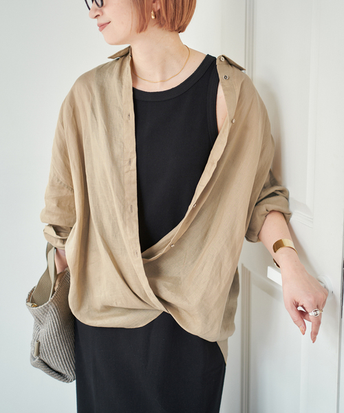 Spick＆Span ブラウス シャツ 「追加」80リネンカシュクール
