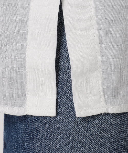 【25ss】Spick&Span 80リネンカシュクールビッグシャツ Spick＆Span ブラウス シャツ 「追加2」80リネンカシュクール