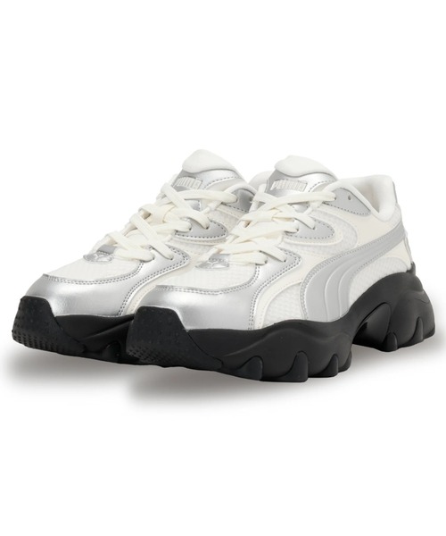 【PUMA】 W PULSAR LITE SHINMERY W.WH/SILVER 国内発送 PUMA スニーカー PULSAR LITE SHIMMERY WNS（プーマ パルサー