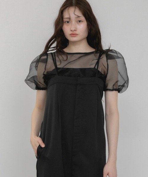 HEILIS（ヘイリス） ブラウス シャツ 半袖 パワショルシアーブラウス 