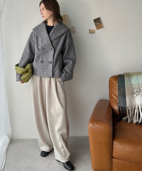 classicalelf（クラシカルエルフ） ピーコート pコート ビッグカラーで