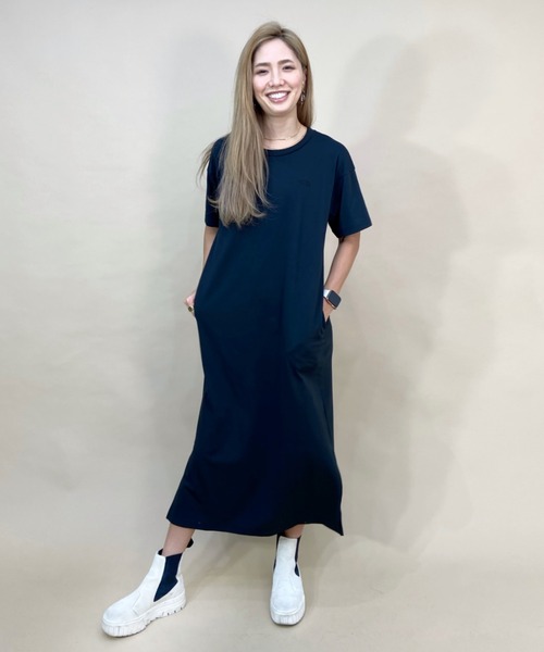 Sサイズ相当★The North Face Tシャツドレス ブラック ワンピース THE NORTH FACE 「THE FACE」 Tシャツワンピース S ブラック