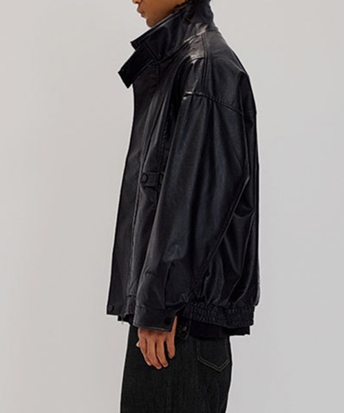 TOBEE ブルゾン アウター 「TOBEE」リラクシー スタンドネック レザー