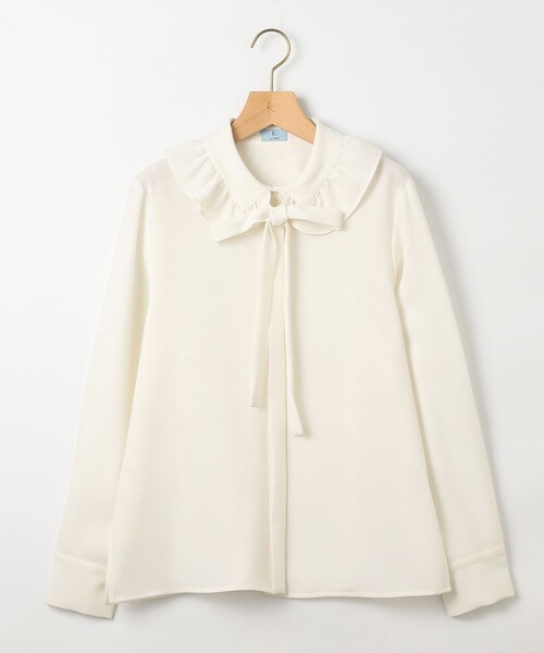 組曲（KUMIKYOKU） ブラウス シャツ ボウタイ付きフリルカラー