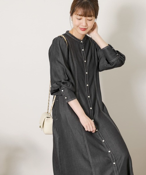 [URBAN RESEARCH Sonny Label] длинный рукав One-piece SMALL индиго голубой женский 